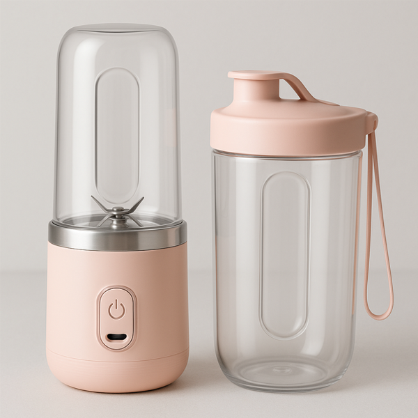 Mixeur Portable Rose Smoothix, Deux Récipients.