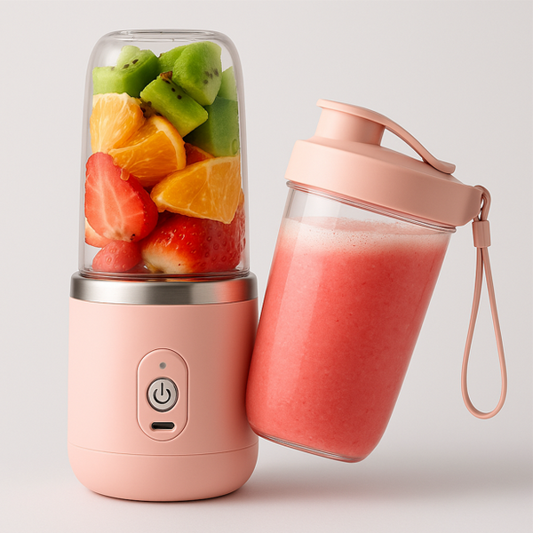 Mixeur Portable Rose Smoothix, Deux Récipients.