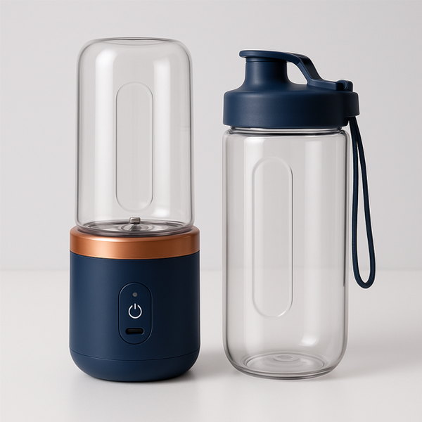 Mixeur Portable Bleu Smoothix, Deux Récipients.