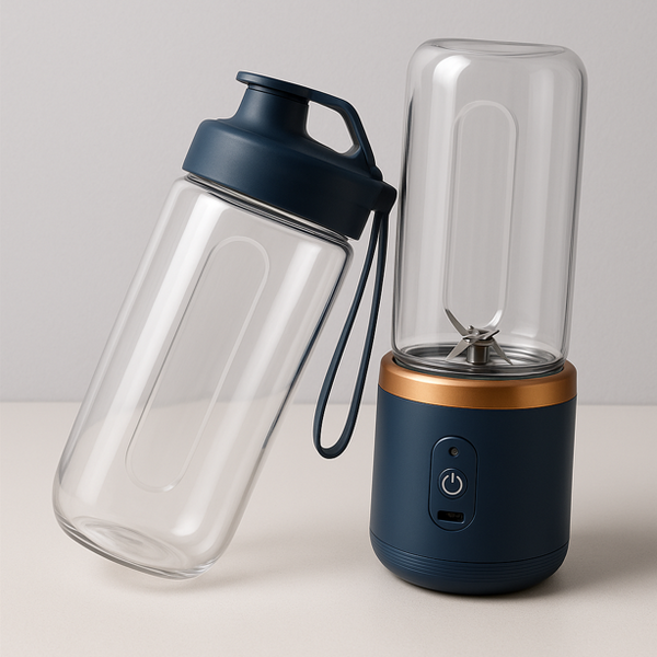 Mixeur Portable Bleu Smoothix, Deux Récipients.